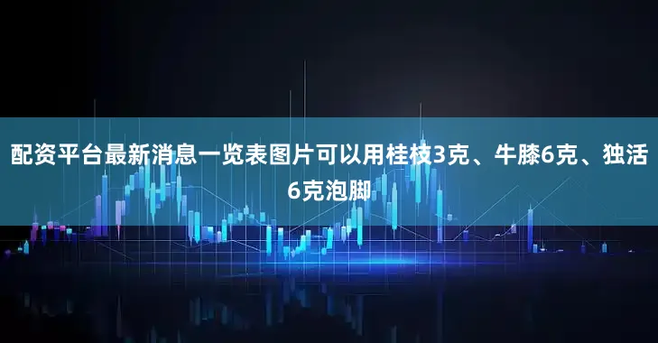 配资平台最新消息一览表图片可以用桂枝3克、牛膝6克、独活6克泡脚
